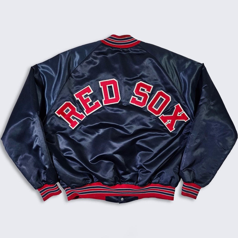 Boston Red Sox Vintage 80s Chalk Line Satin Bomber Jacket